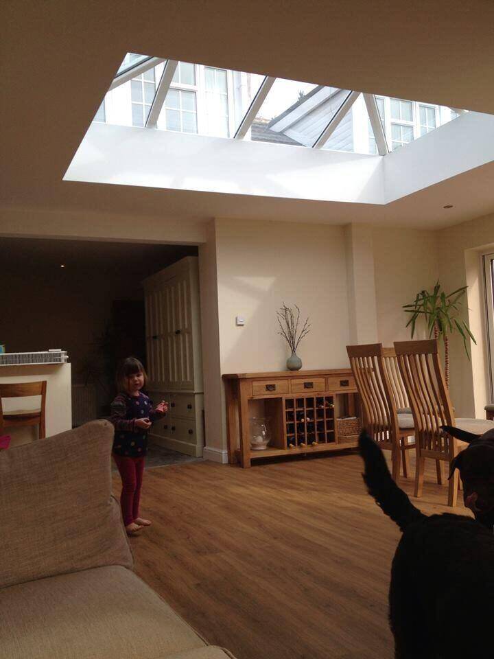 Roof lantern over an open-plan family room