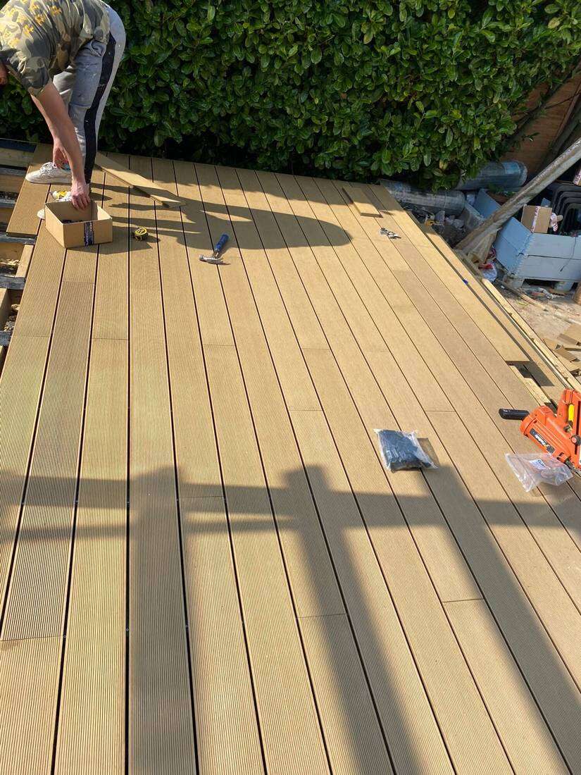 New composite deck being laid