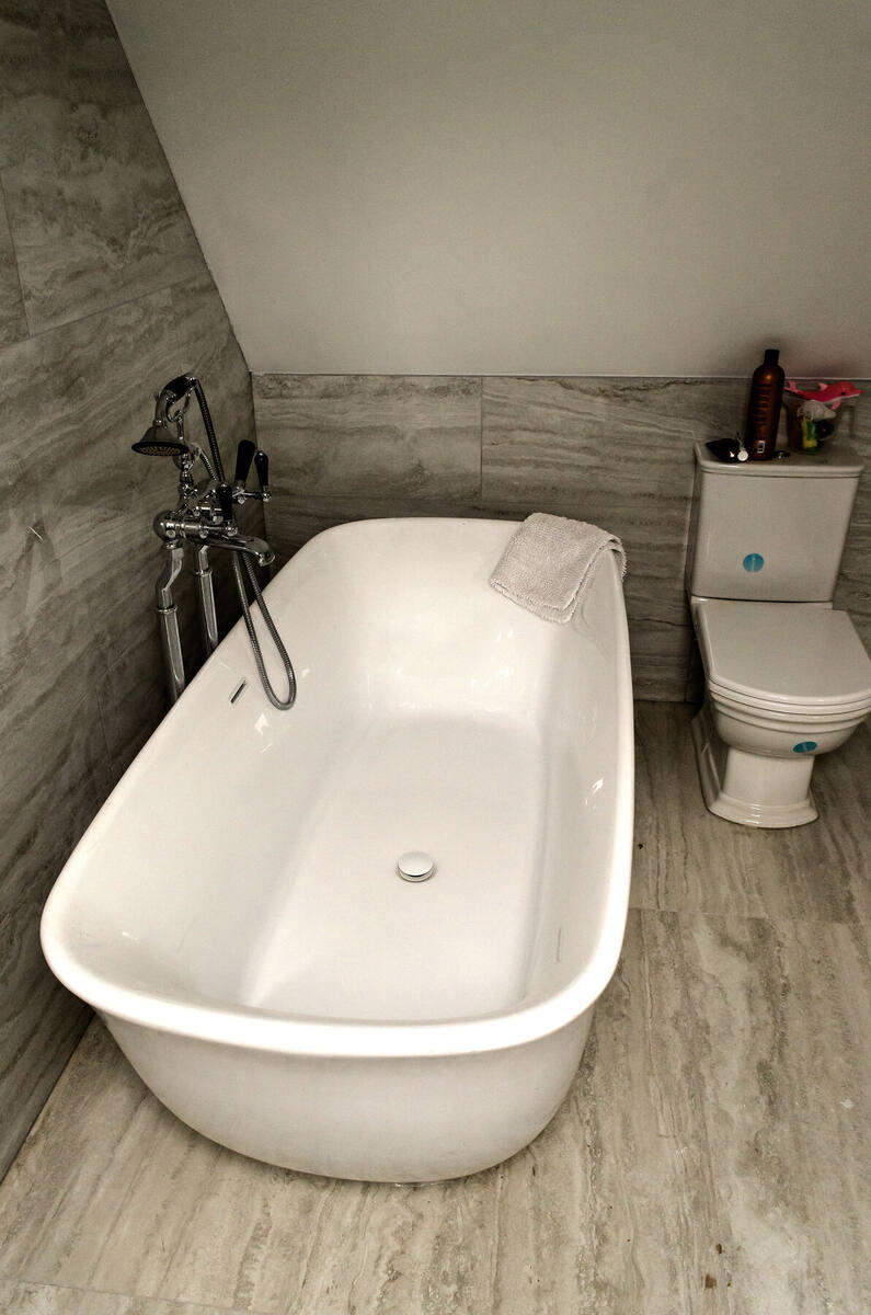 Loft en-suite with freestanding bath