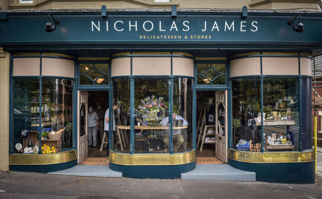 Nicholas James Delicatessen & Stores: the finished shopfront