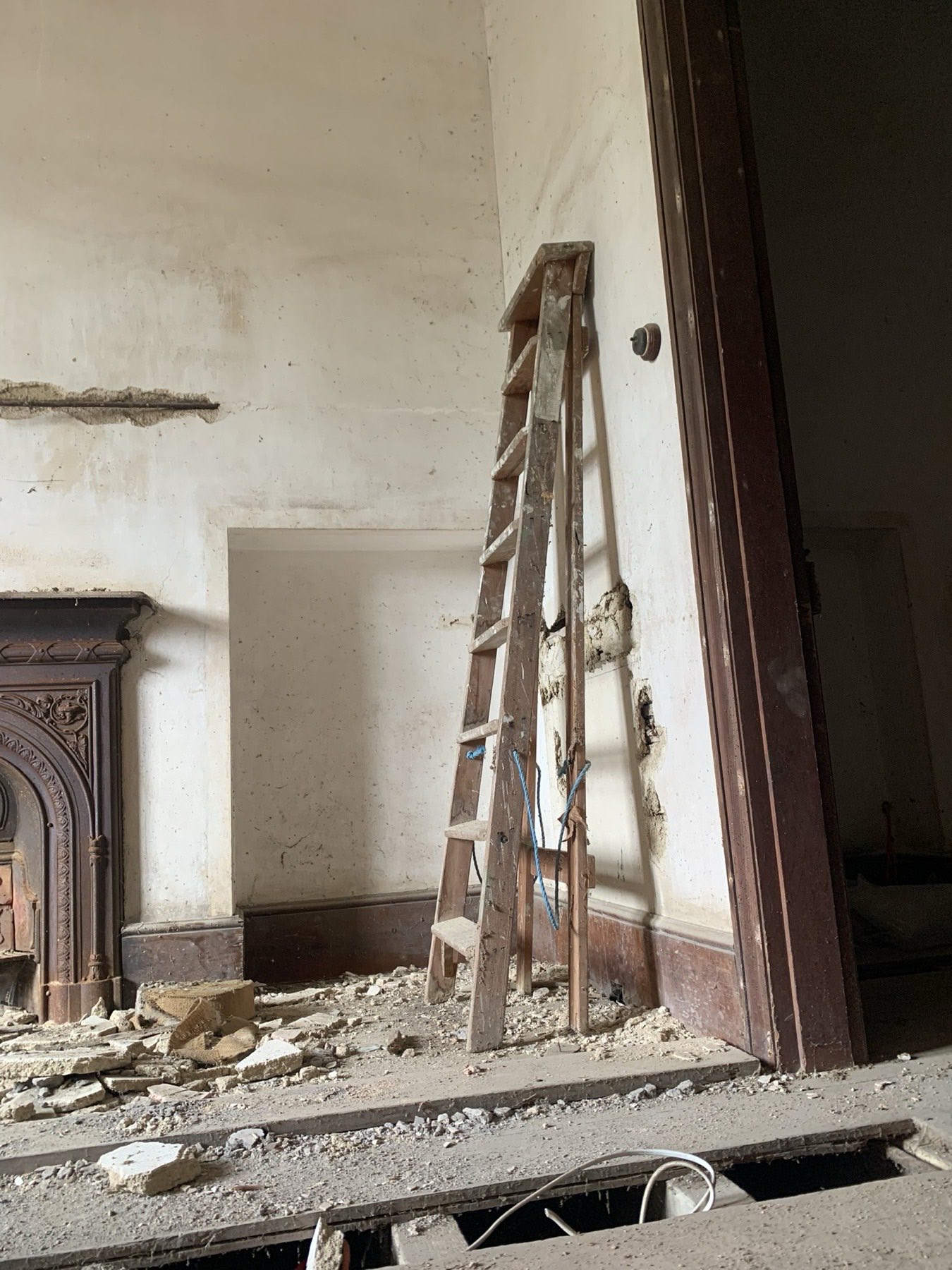 Derelict period interior — original fabric awaiting restoration