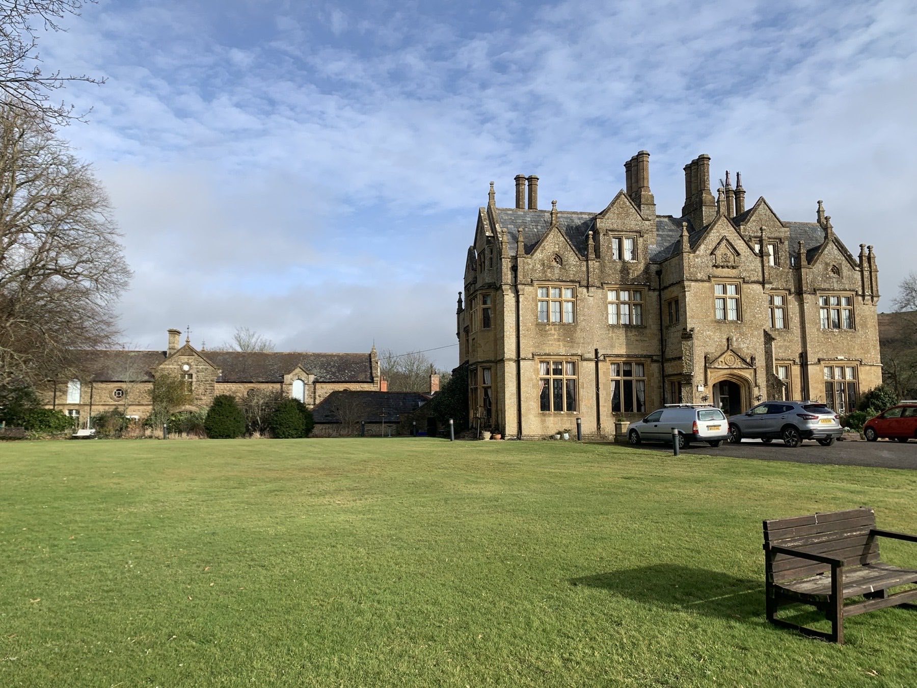 Hyde Care Home and the listed stable block in their rural Dorset setting